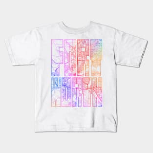 Fort Worth, USA City Map Typography - Colorful Kids T-Shirt